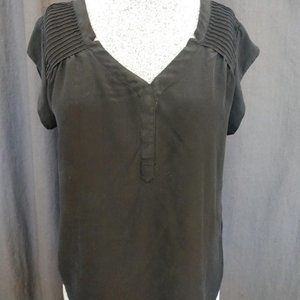 Sleeveless Black Silk Blouse